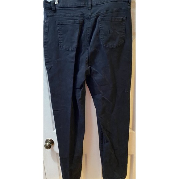 Gloria Vanderbilt  Jeans Women’s Size 14 Long High Rise Flat Front Black  Denim - Picture 4 of 8